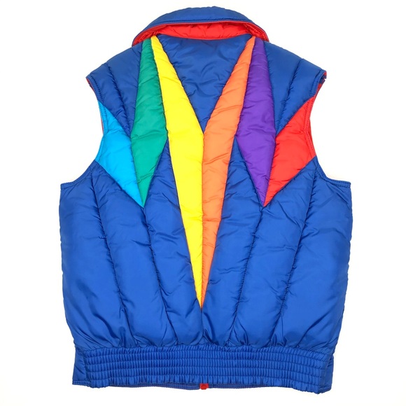 rainbow puffer vest